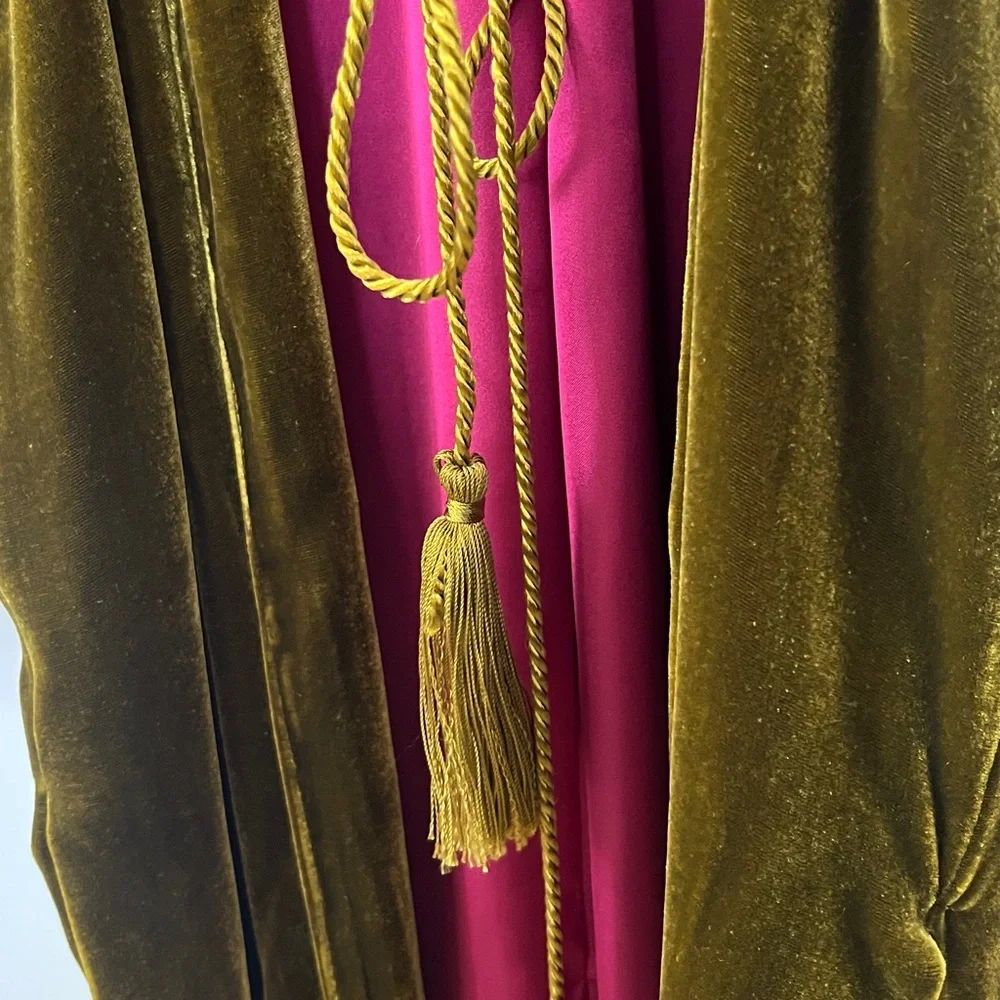 Zara Green Velvet Open Jacket Caftan Formal Dressing XS - Picture 12 of 15